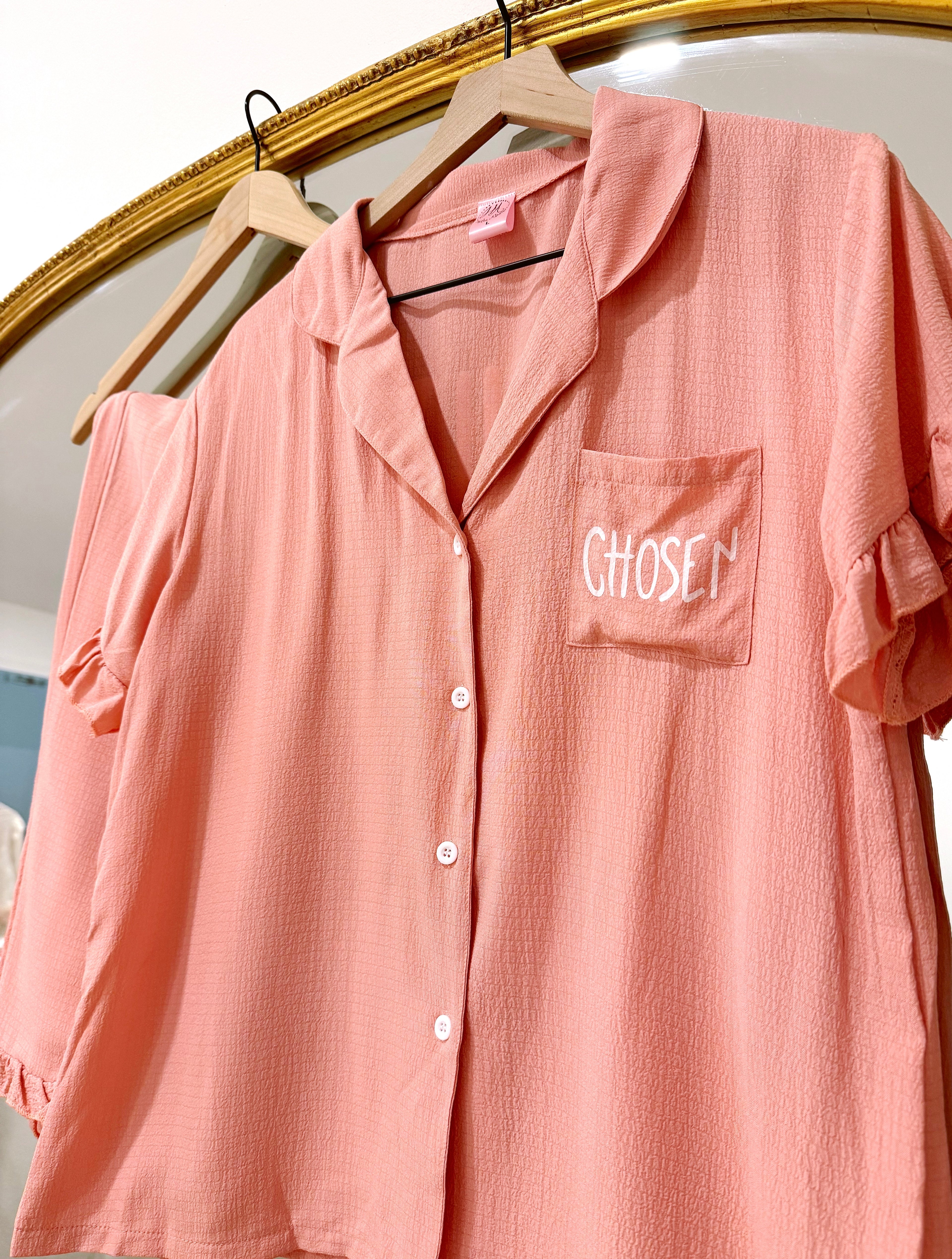 Blush “Child Of God” 2 Piece Ruffle PJ’s