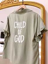 Load image into Gallery viewer, Sage “Child Of God” 2 Piece Ruffle PJ’s
