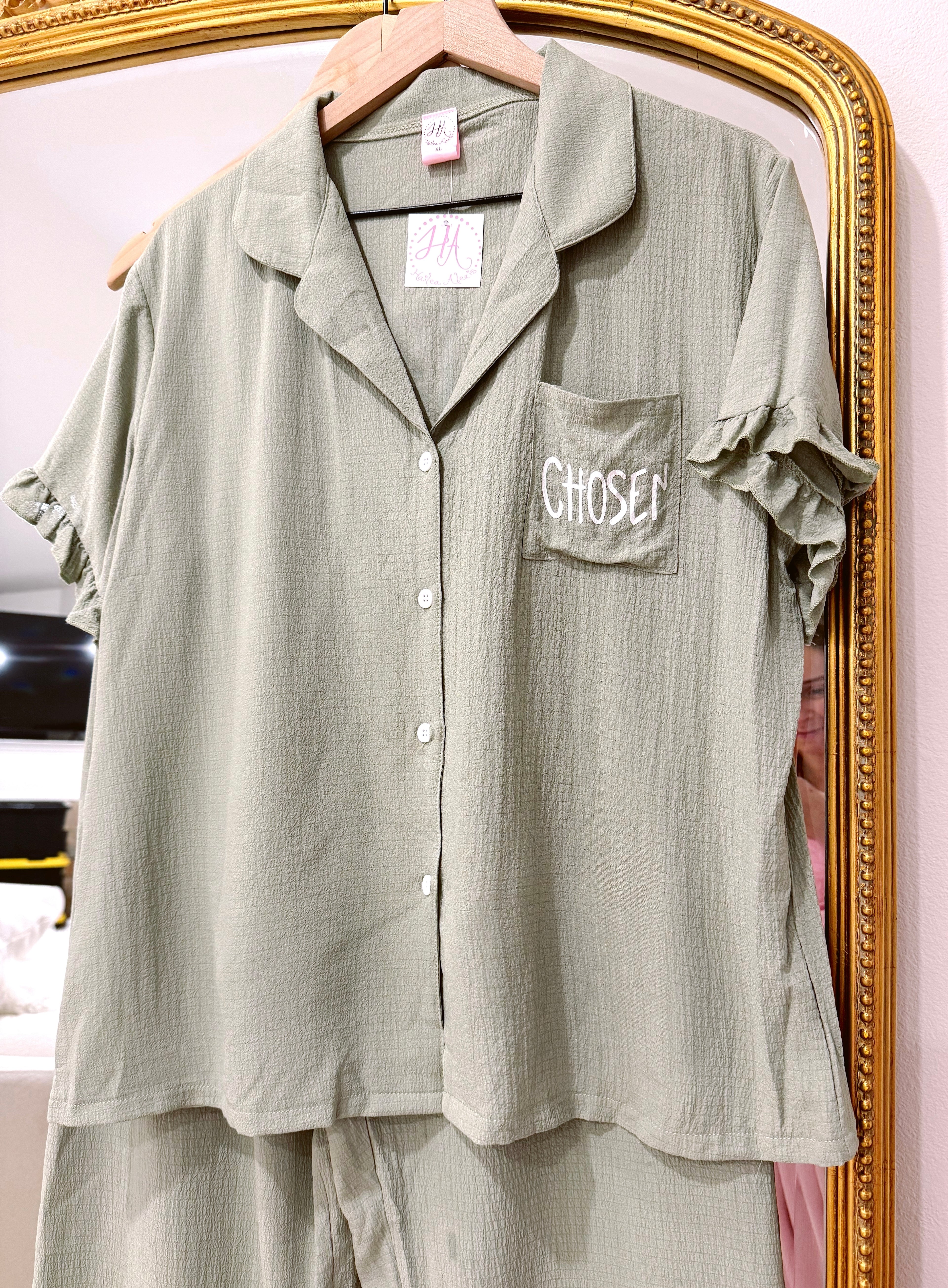 Sage “Child Of God” 2 Piece Ruffle PJ’s