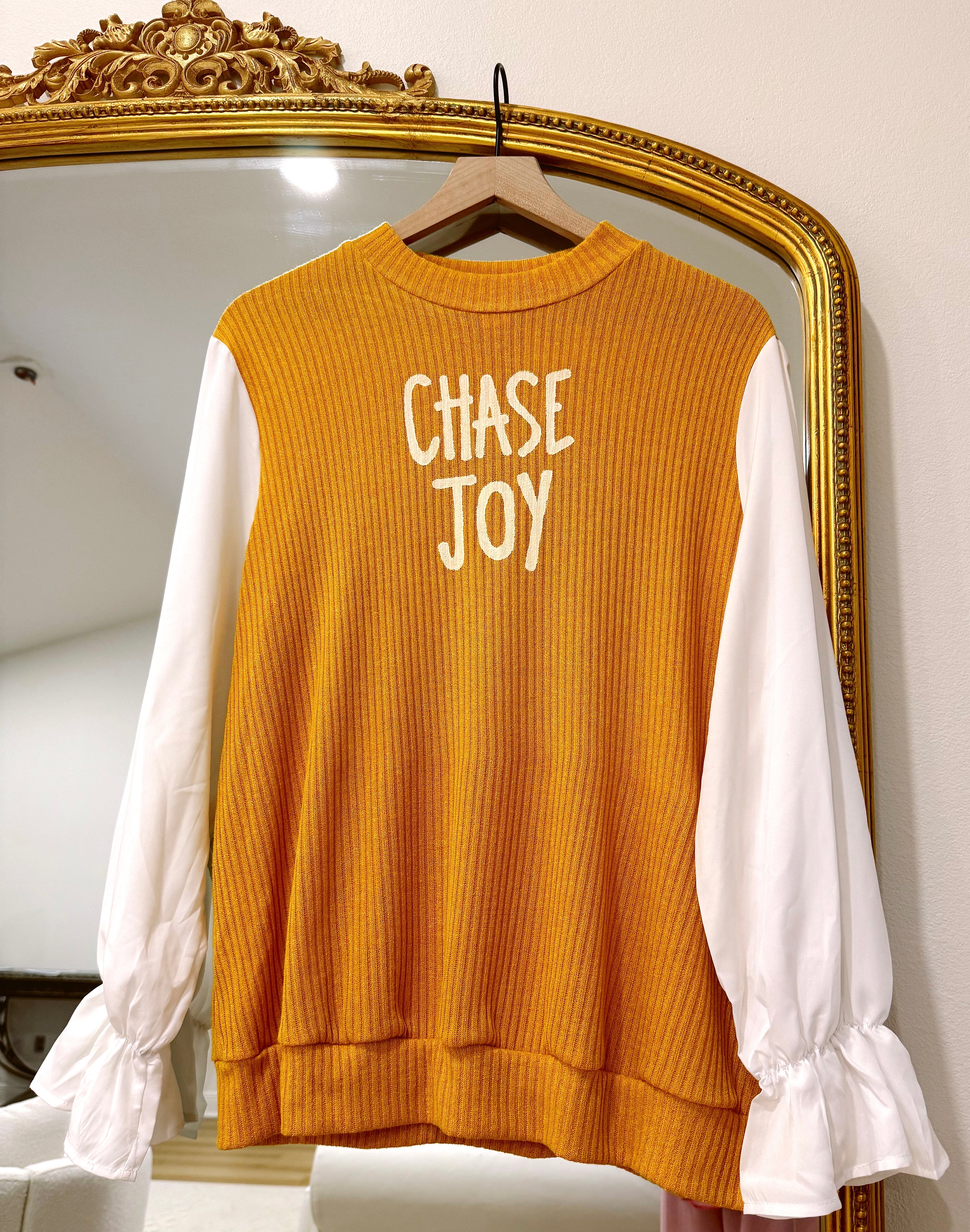 "Chase Joy" Long Sleeve Yellow Top