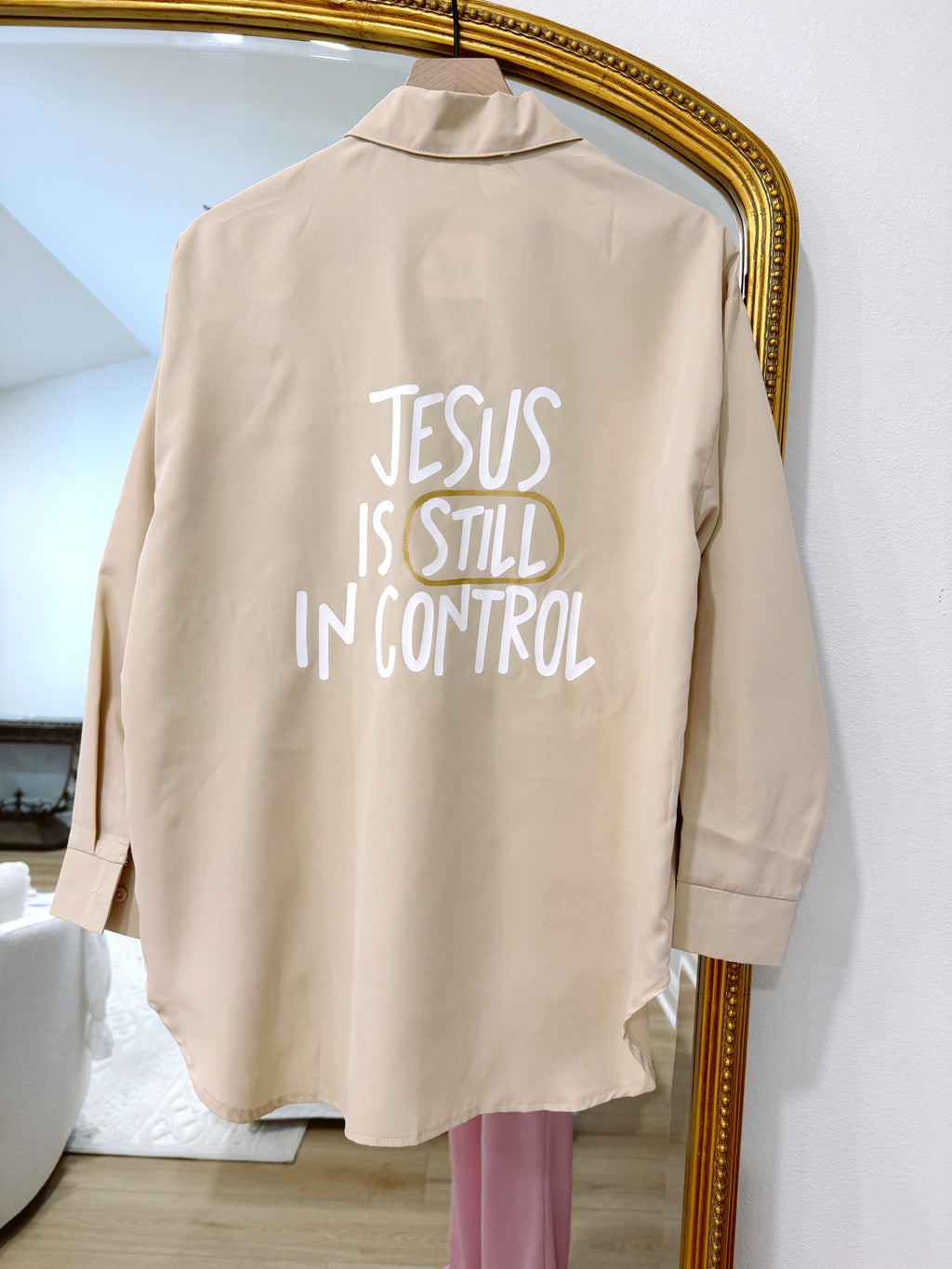 Jesus Is Still In Control Button Up