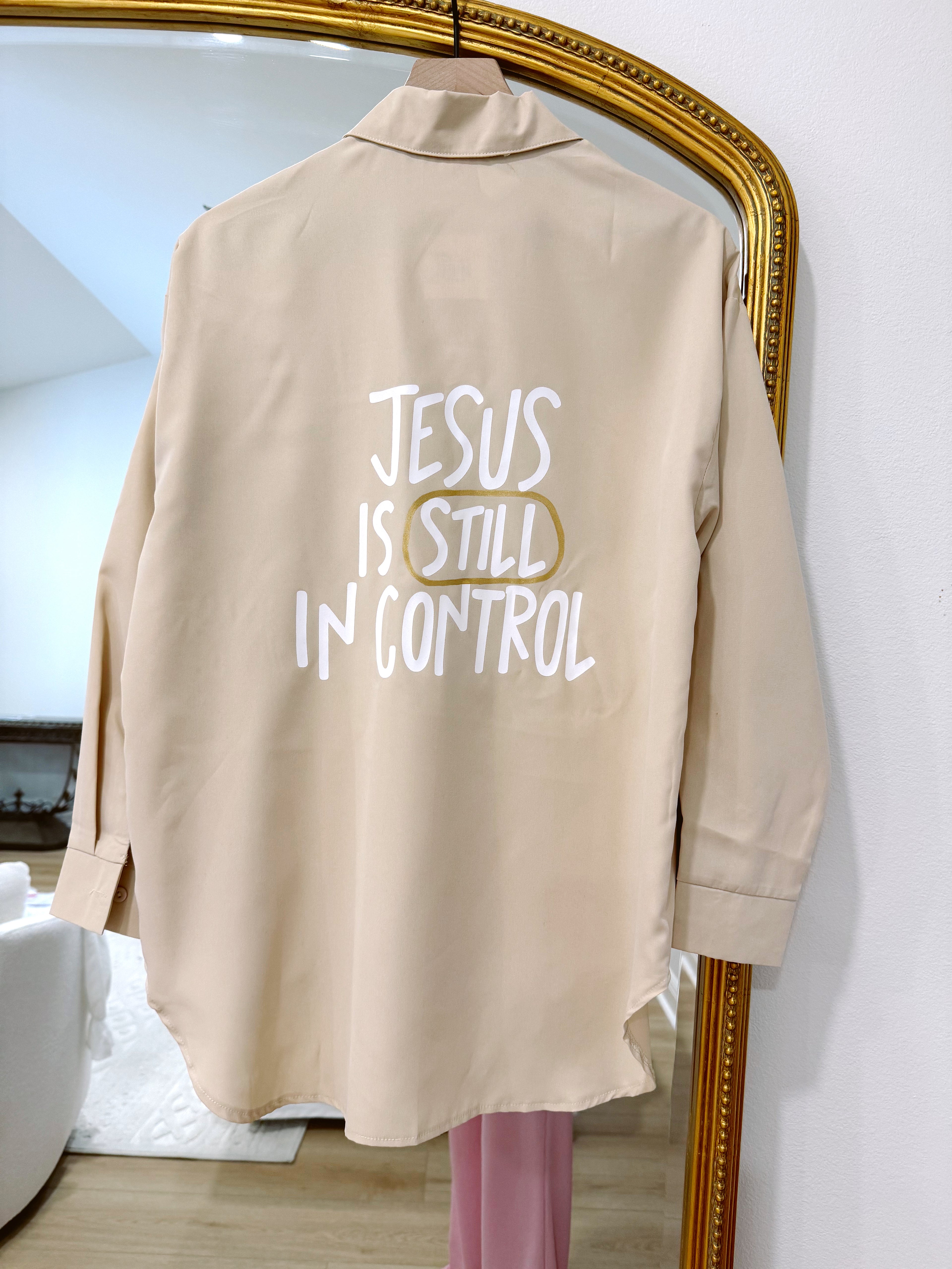 Jesus Is Still In Control Button Up