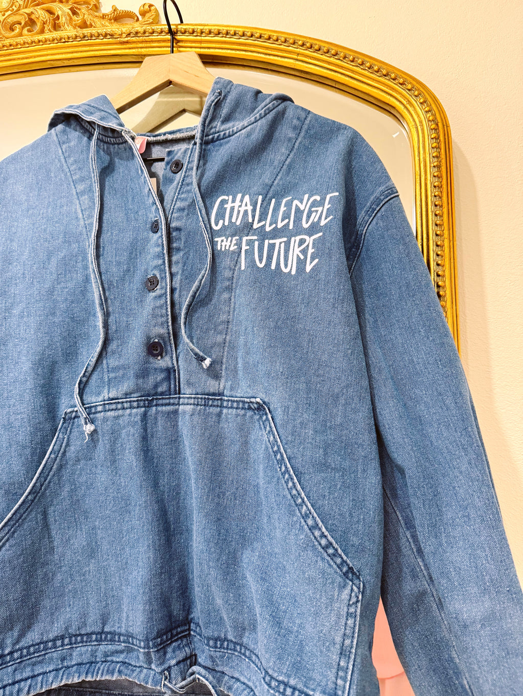 "World Changer" Denim Hoodie