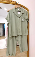 Load image into Gallery viewer, Sage “Child Of God” 2 Piece Ruffle PJ’s
