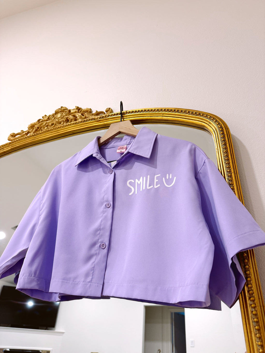 "Be the Change" Cropped Button Up