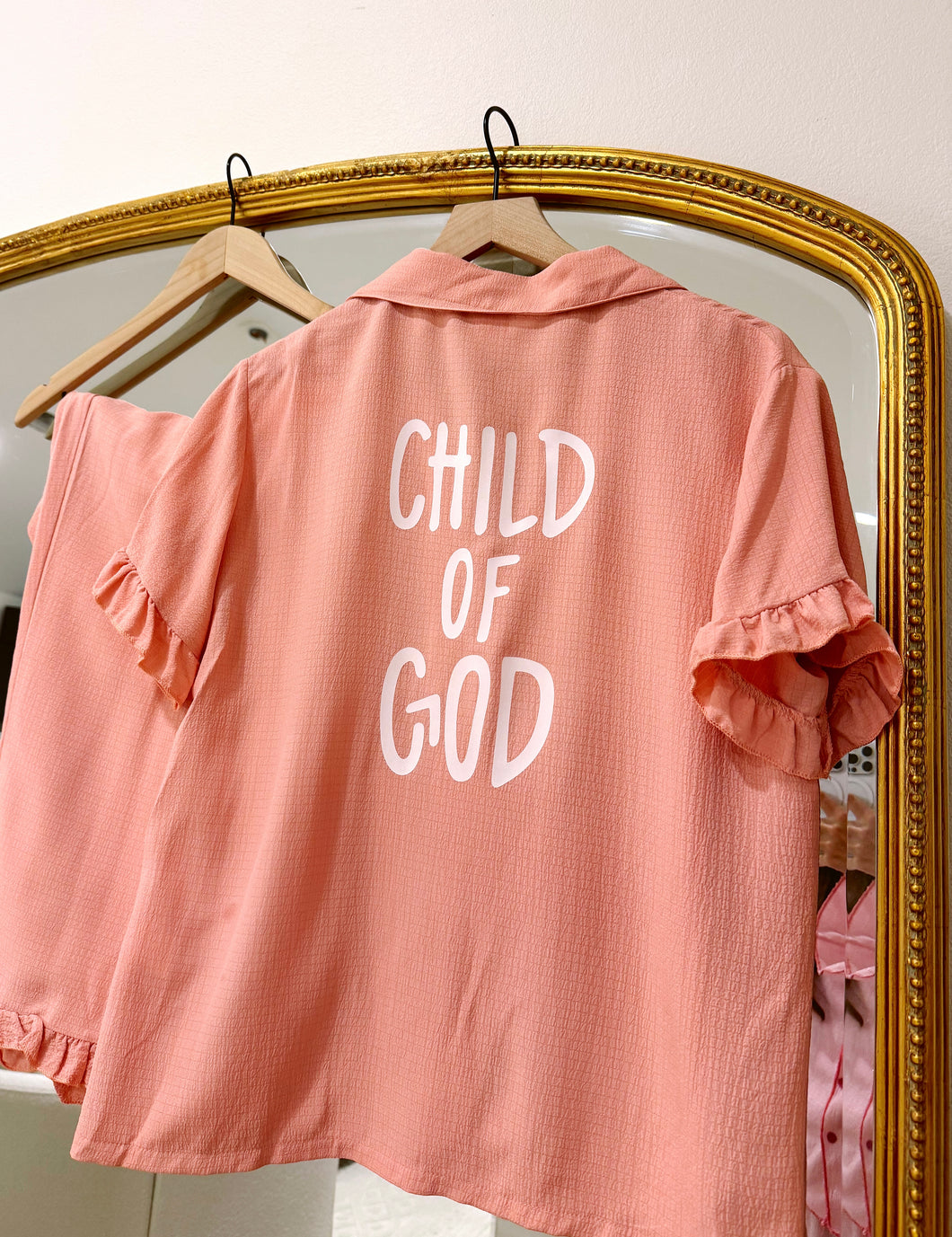 Blush “Child Of God” 2 Piece Ruffle PJ’s