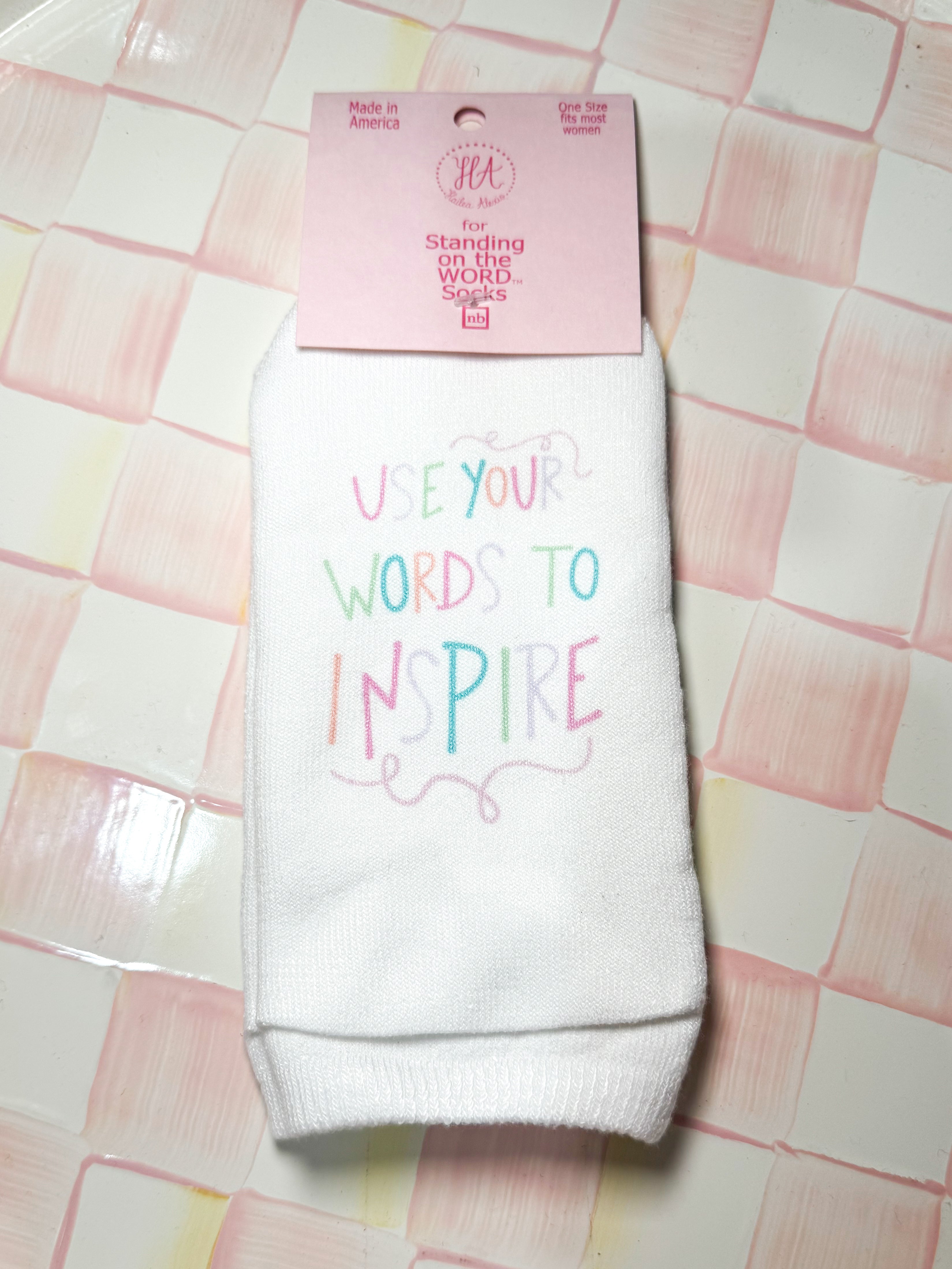 Use Your Words To Inspire- Standing on the Word Socks