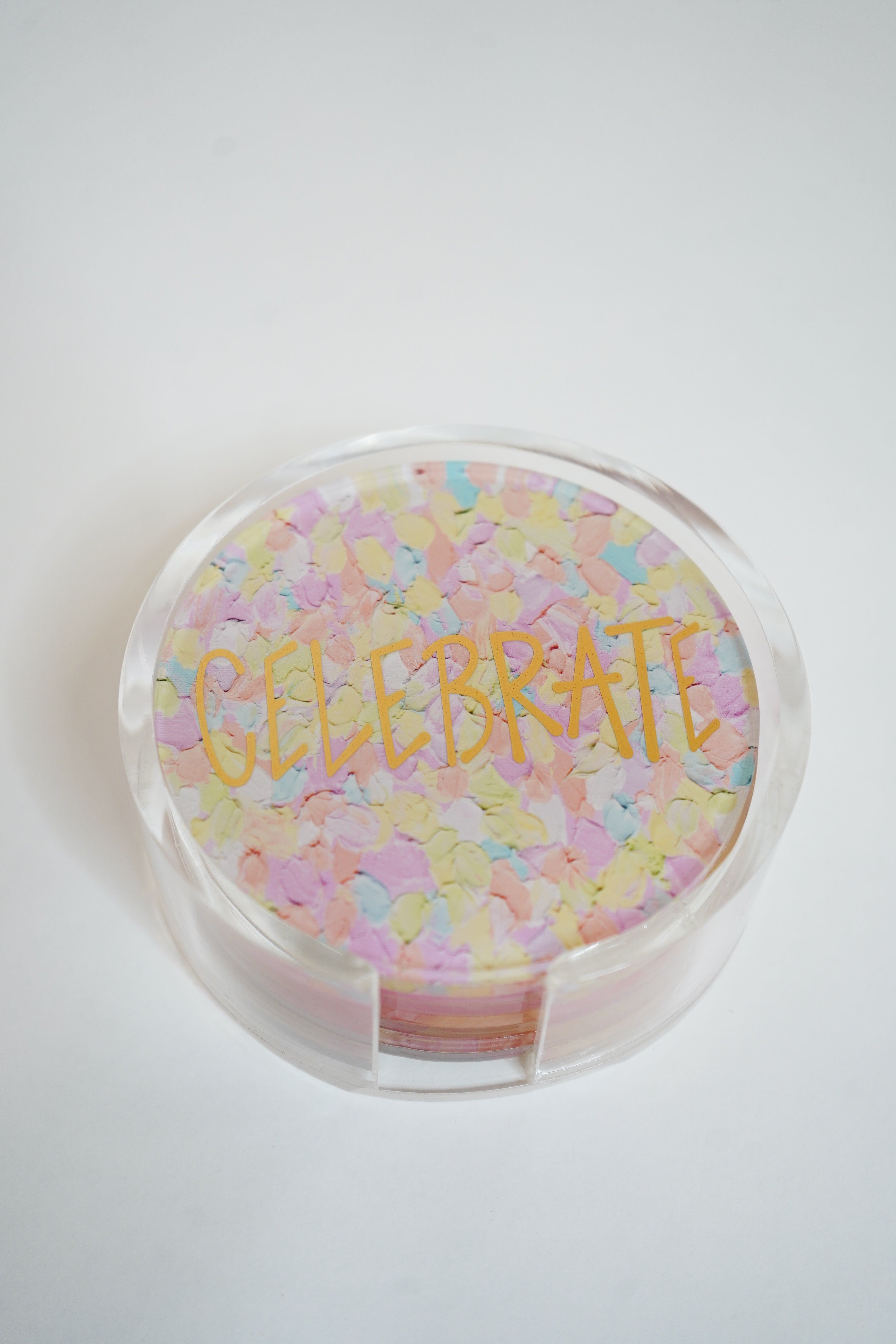 WS Set of 4 Celebrate Coaster- Confetti Print