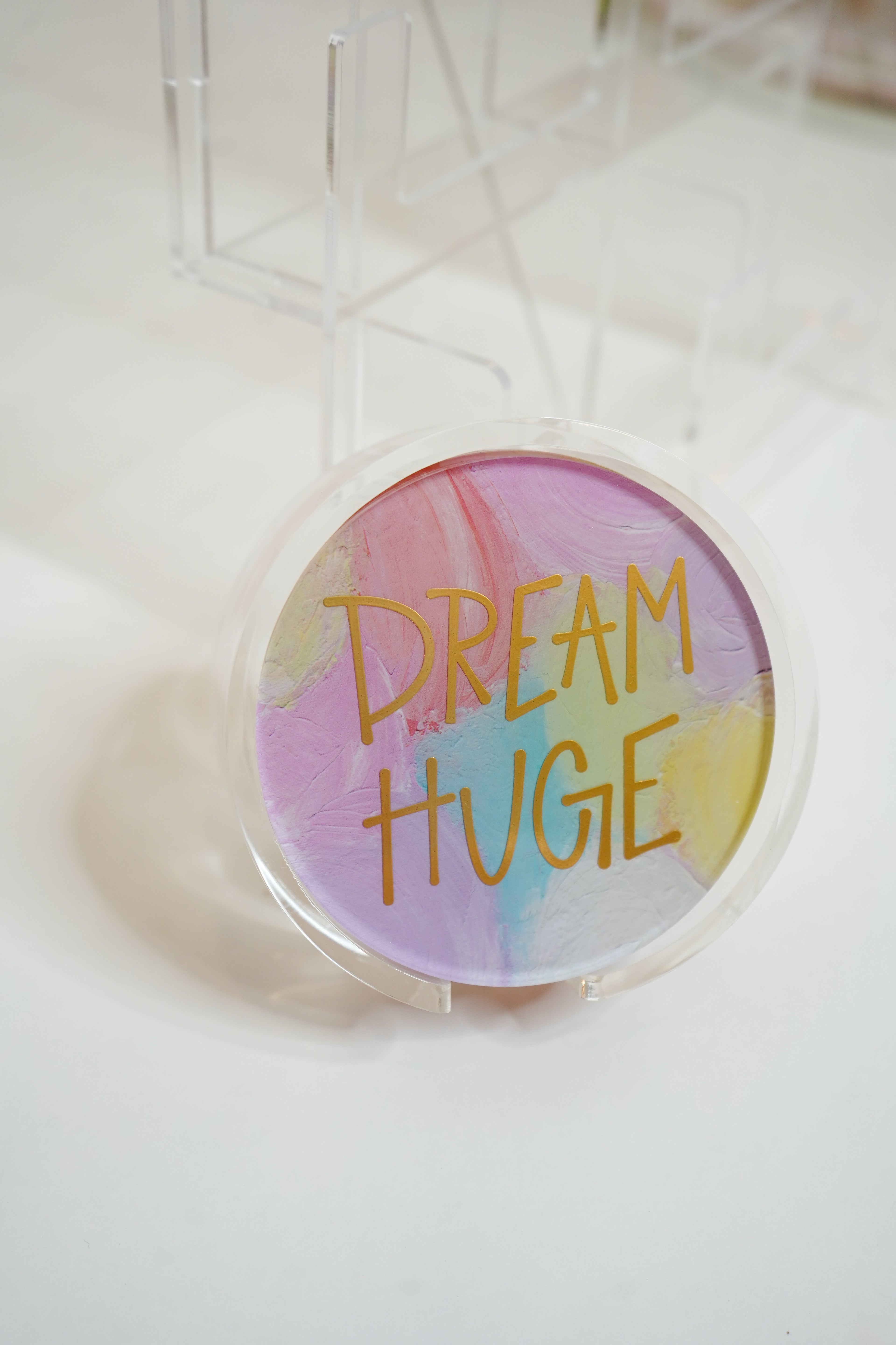 Gold Dream Huge Coaster- Heart of Love Print