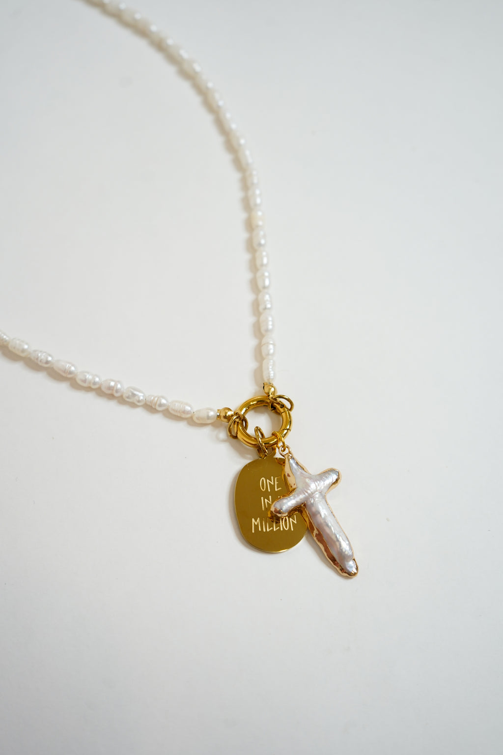 Mother of Pearl Cross Charm