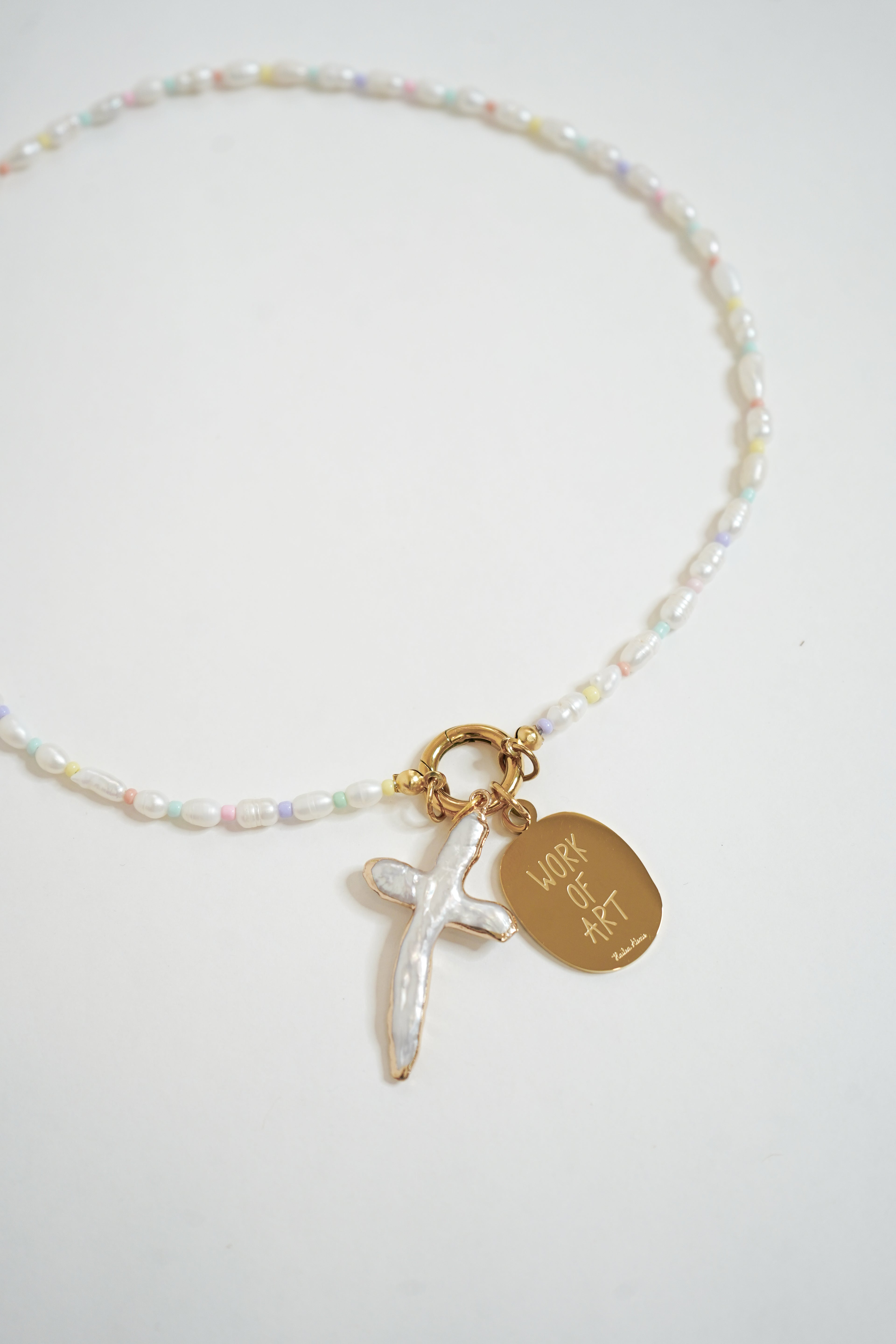 Mother of Pearl Cross Charm