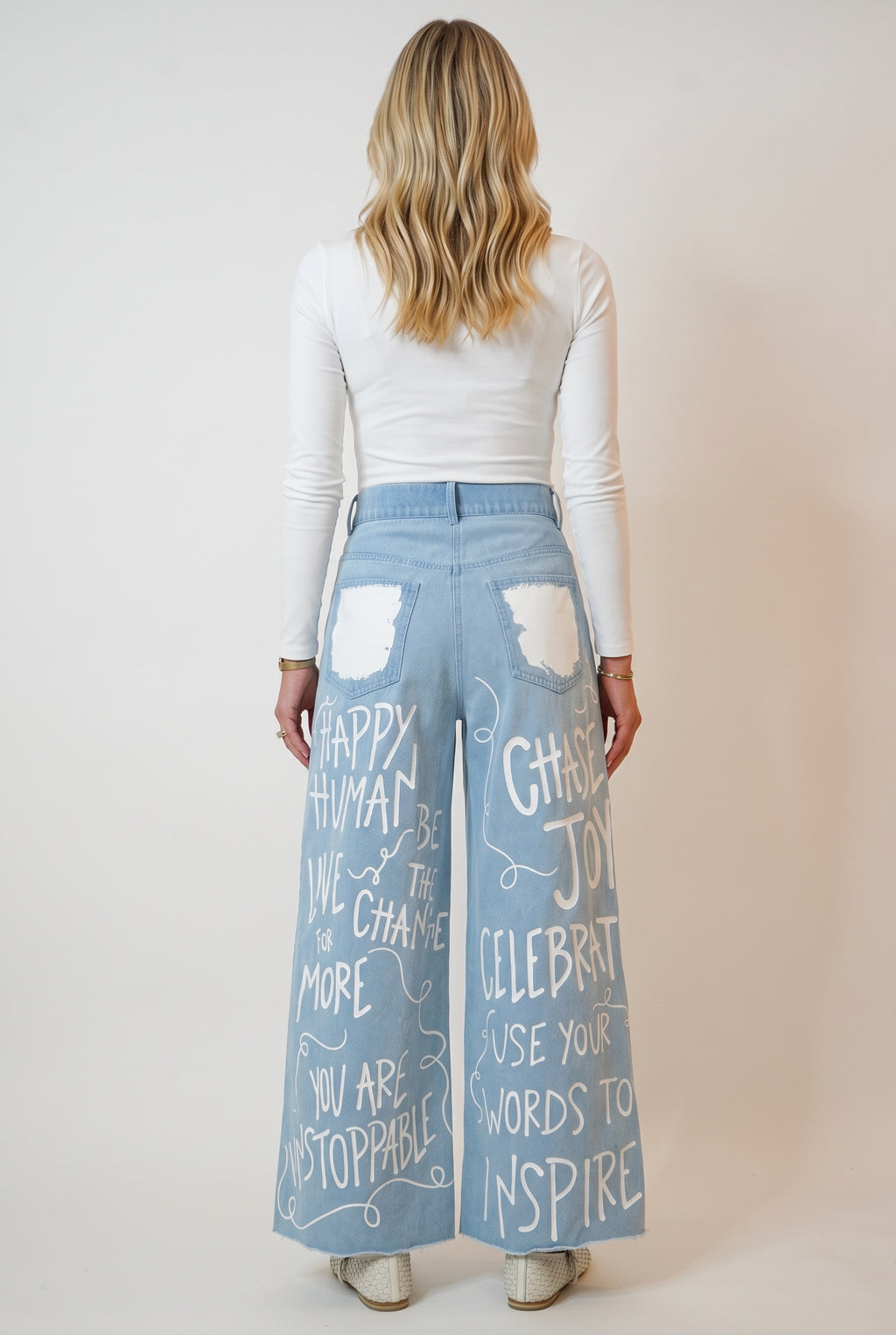 Fearless Positive Pants | Cropped Wide Leg Statement Jeans