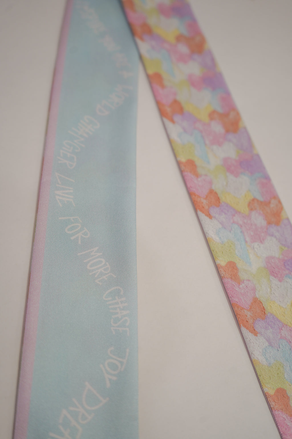 100% Silk Twilly Scarf- Heart of Love