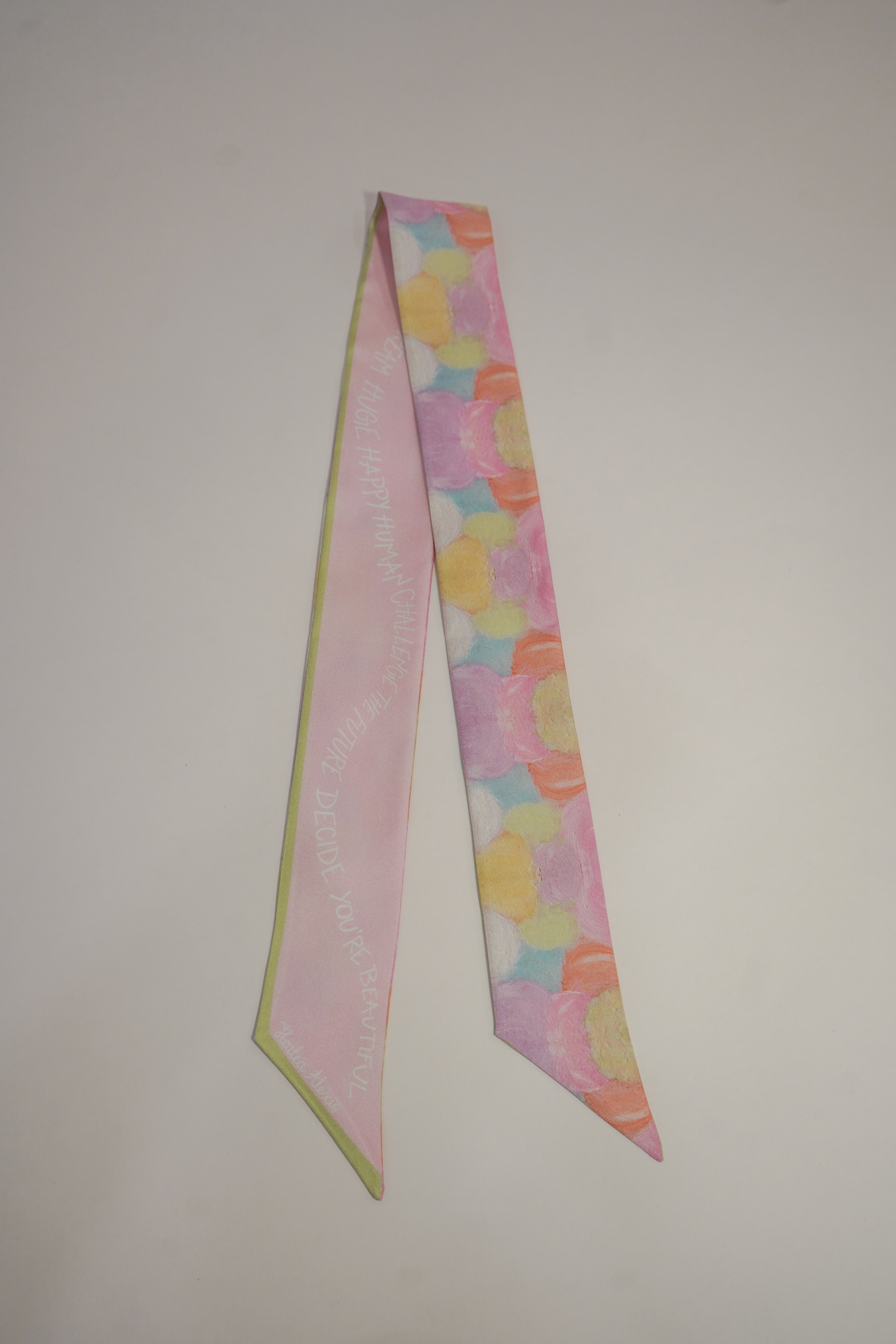 100% Silk Twilly Scarf- Daydream Dots