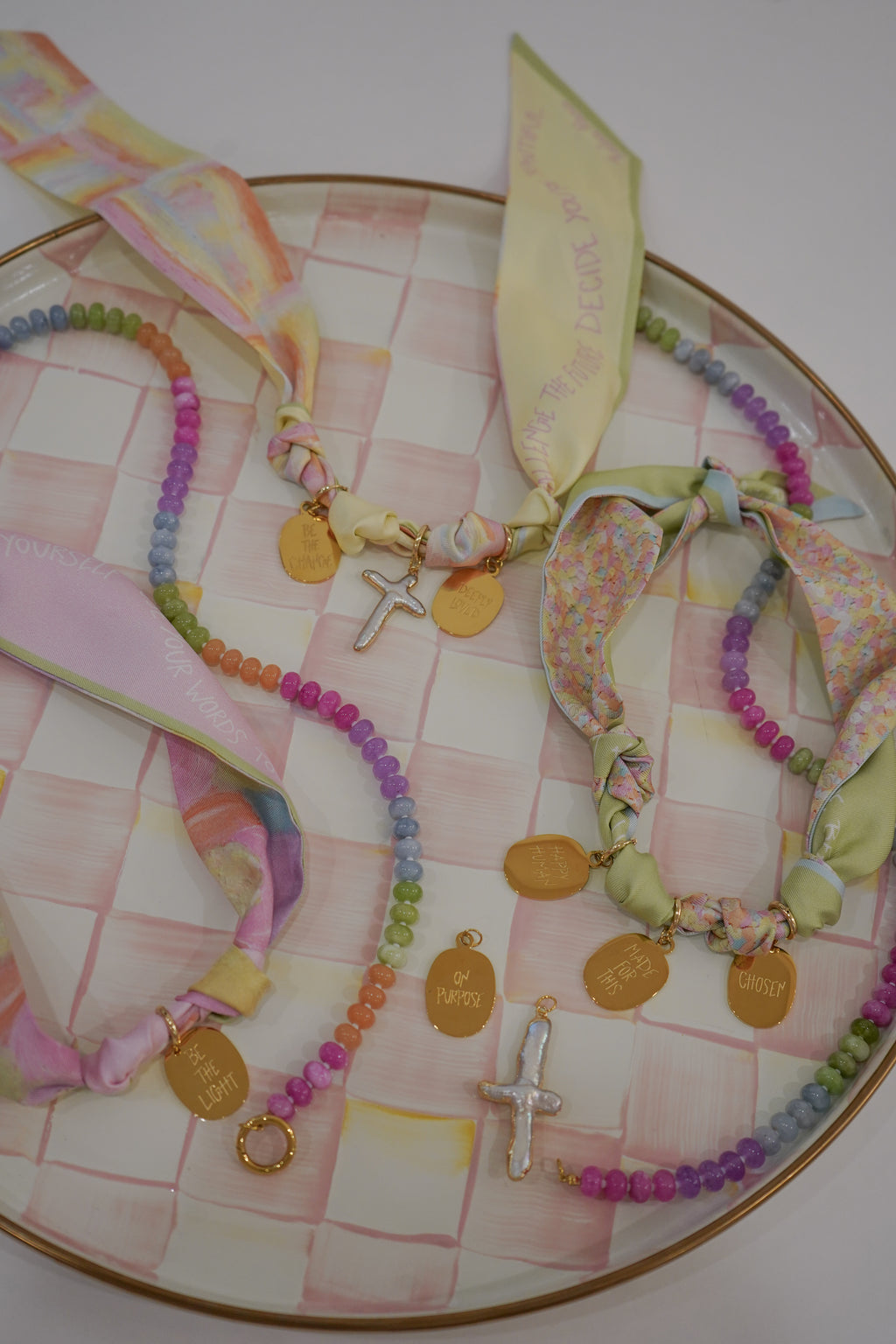 100% Silk Twilly Scarf- Daydream Dots