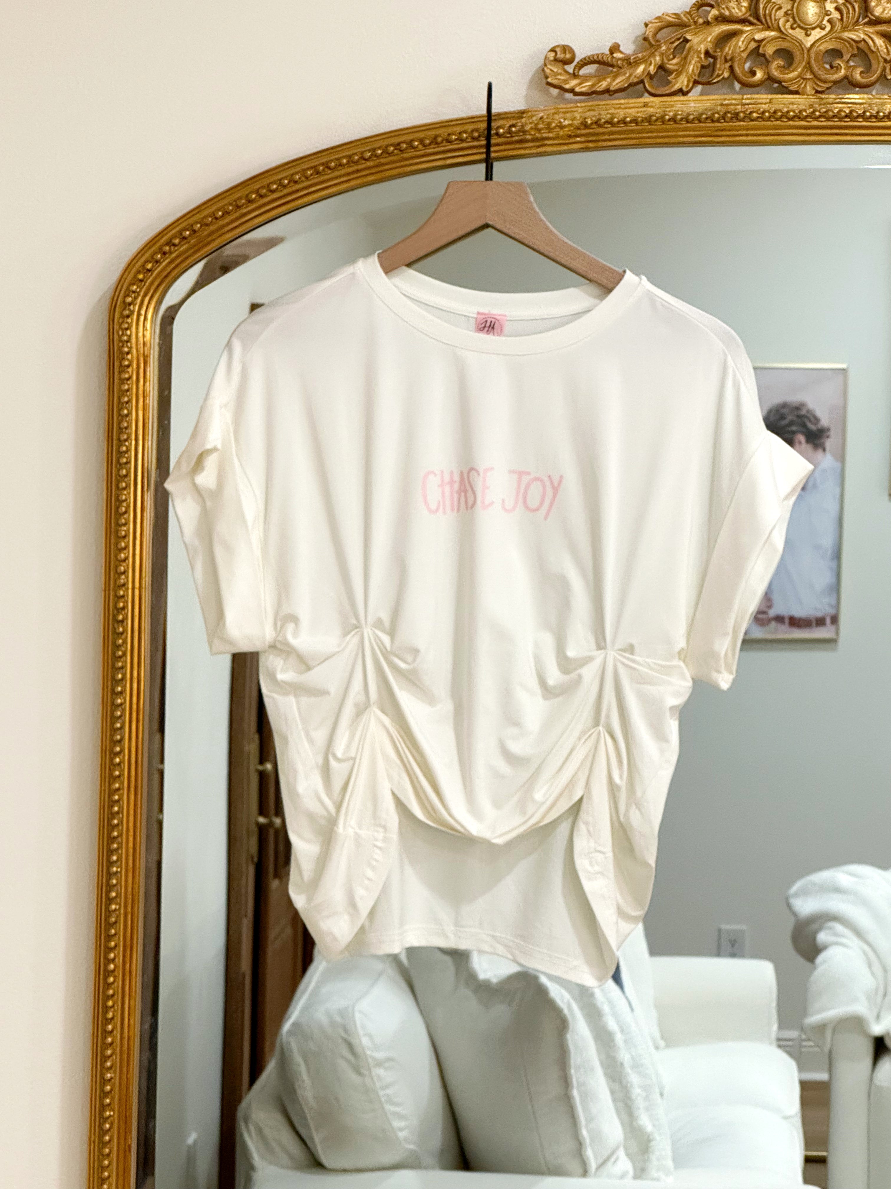 "Chase Joy" Ruched Top- Snow