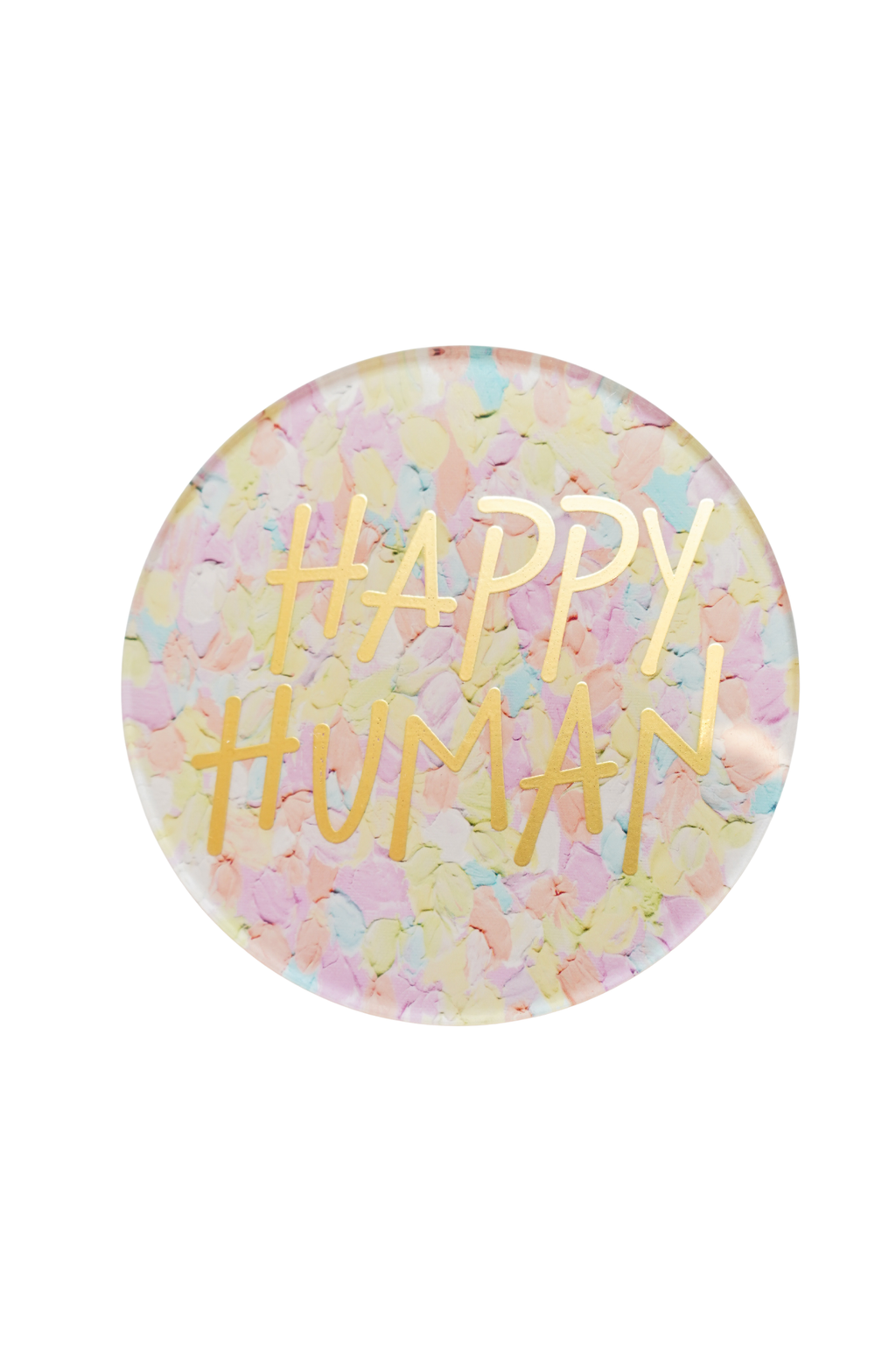Gold WS Set of 4 Happy Human Coaster- Confetti Print