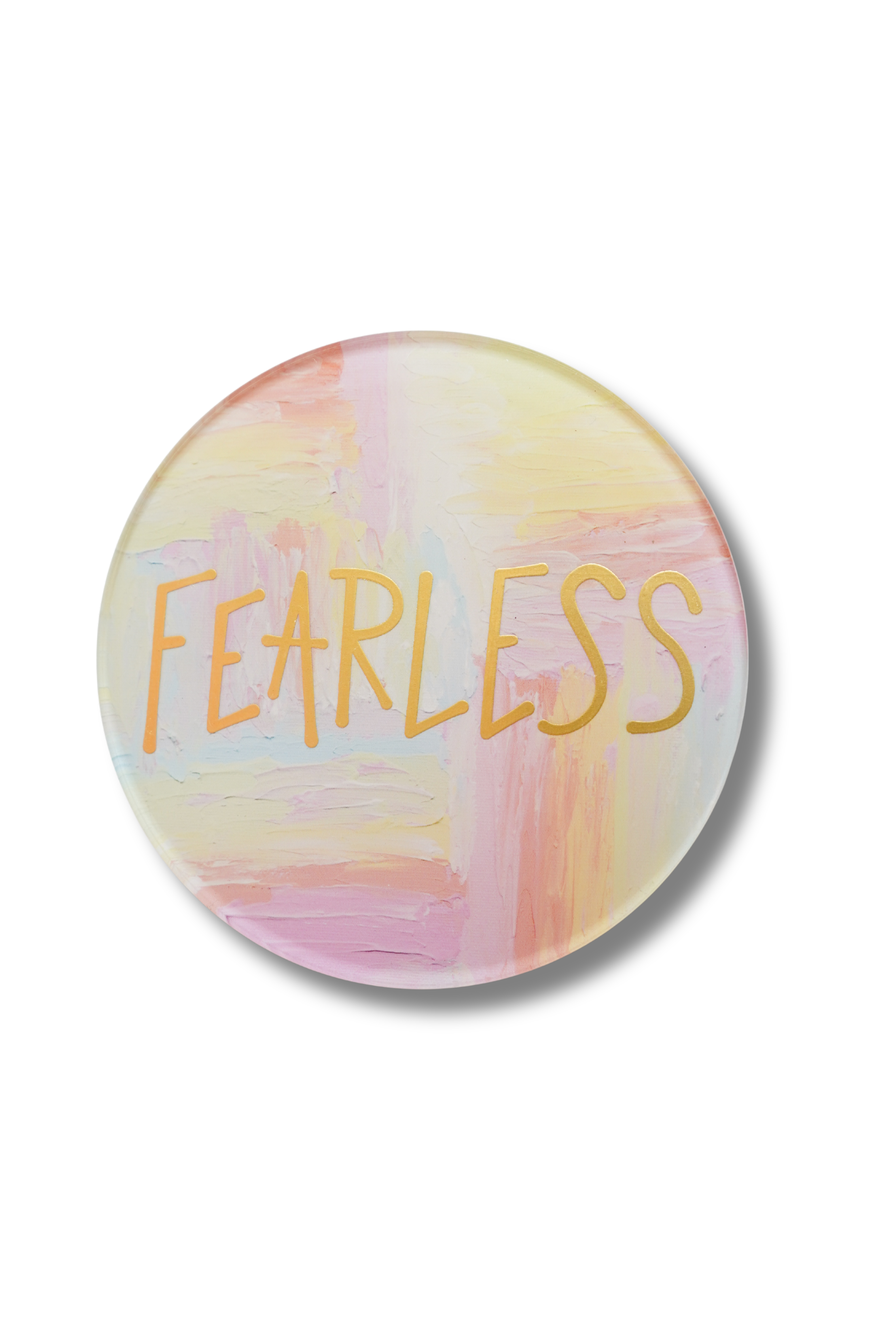 Gold WS Set of 4 Fearless Coaster- Joy in Motion Print