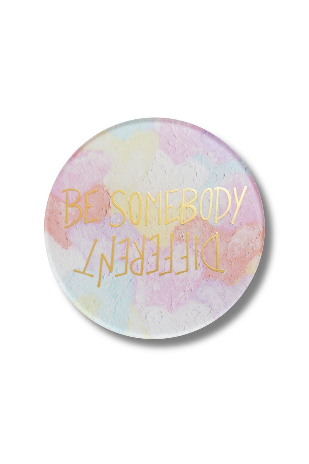 Gold WS Set of 4 Be Somebody Different Coaster- Heart of Love Print