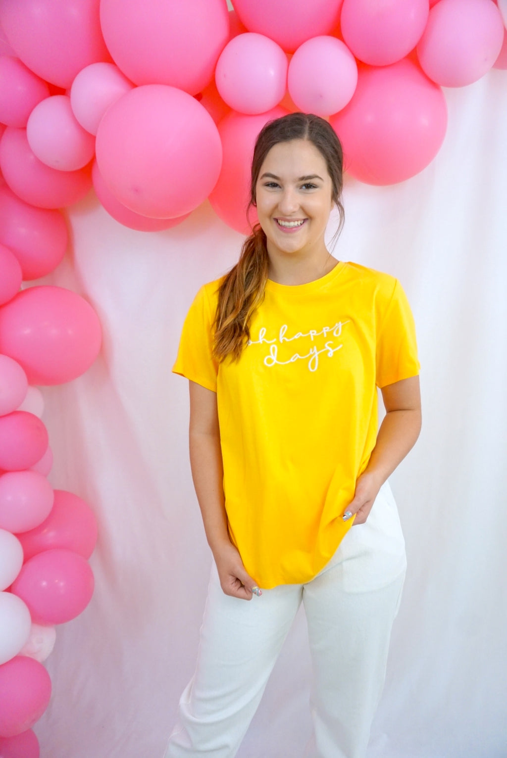 “Oh Happy Days” Embroidered Shirt