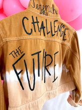 Load image into Gallery viewer, “Challenge The Future” Denim Jacket Size Medium
